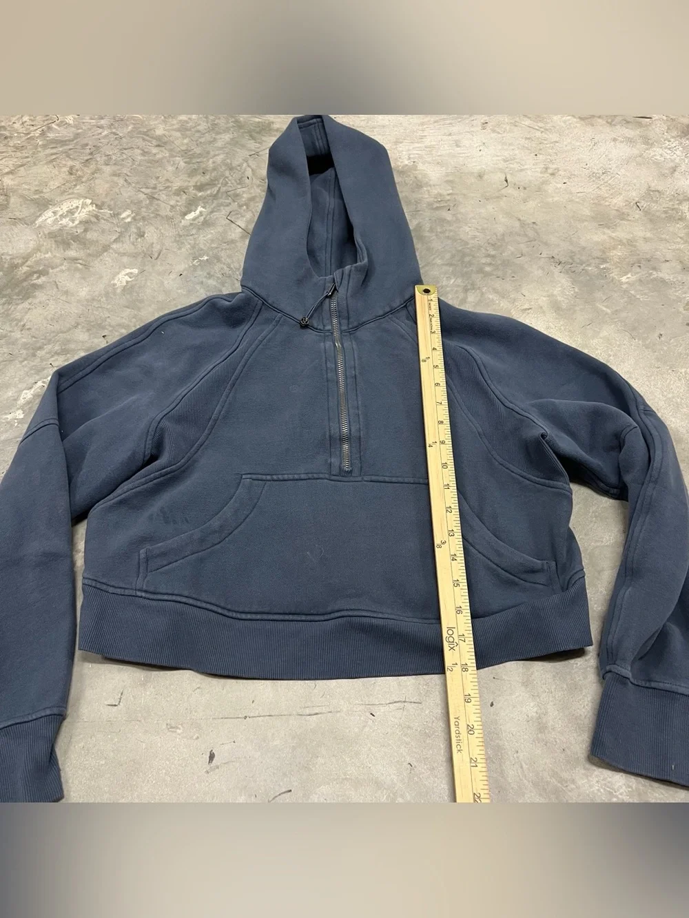 Lululemon Scuba Oversized Half Zip Hoodie Womens XS/S Blue Thumbholes LW3DM4S